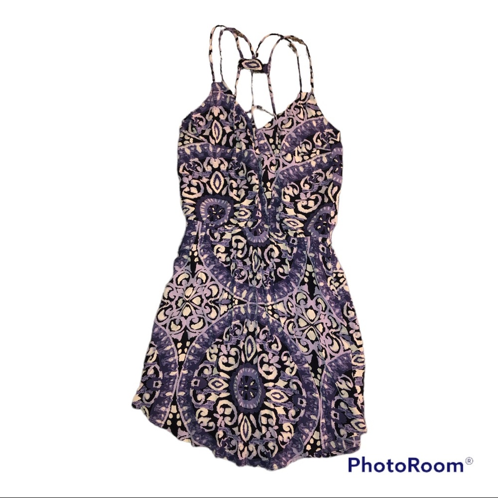 Purple and Black Dress with Statement Straps